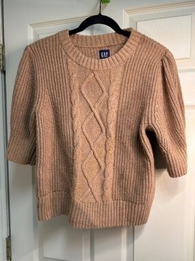 Gap caramel short sleeve sweater